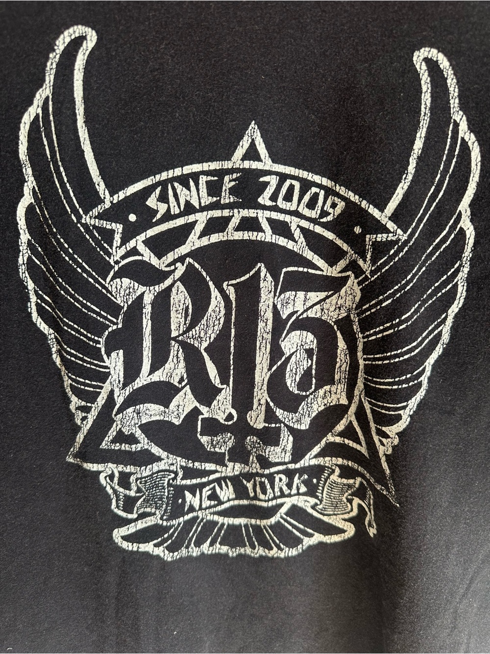 R13 Black Graphic Tee with White Crest Design - Picture 2 of 6